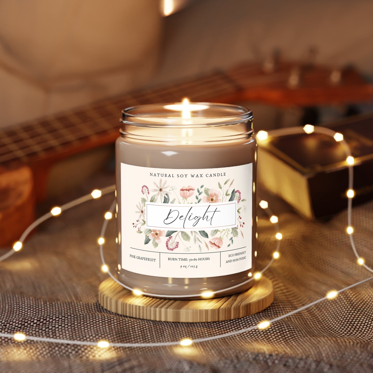 Scented Candles 9oz | Eco-friendly vegan candle gift|Scented Flower Candle| Gift Candle for the Holidays| Aromatic Candle|