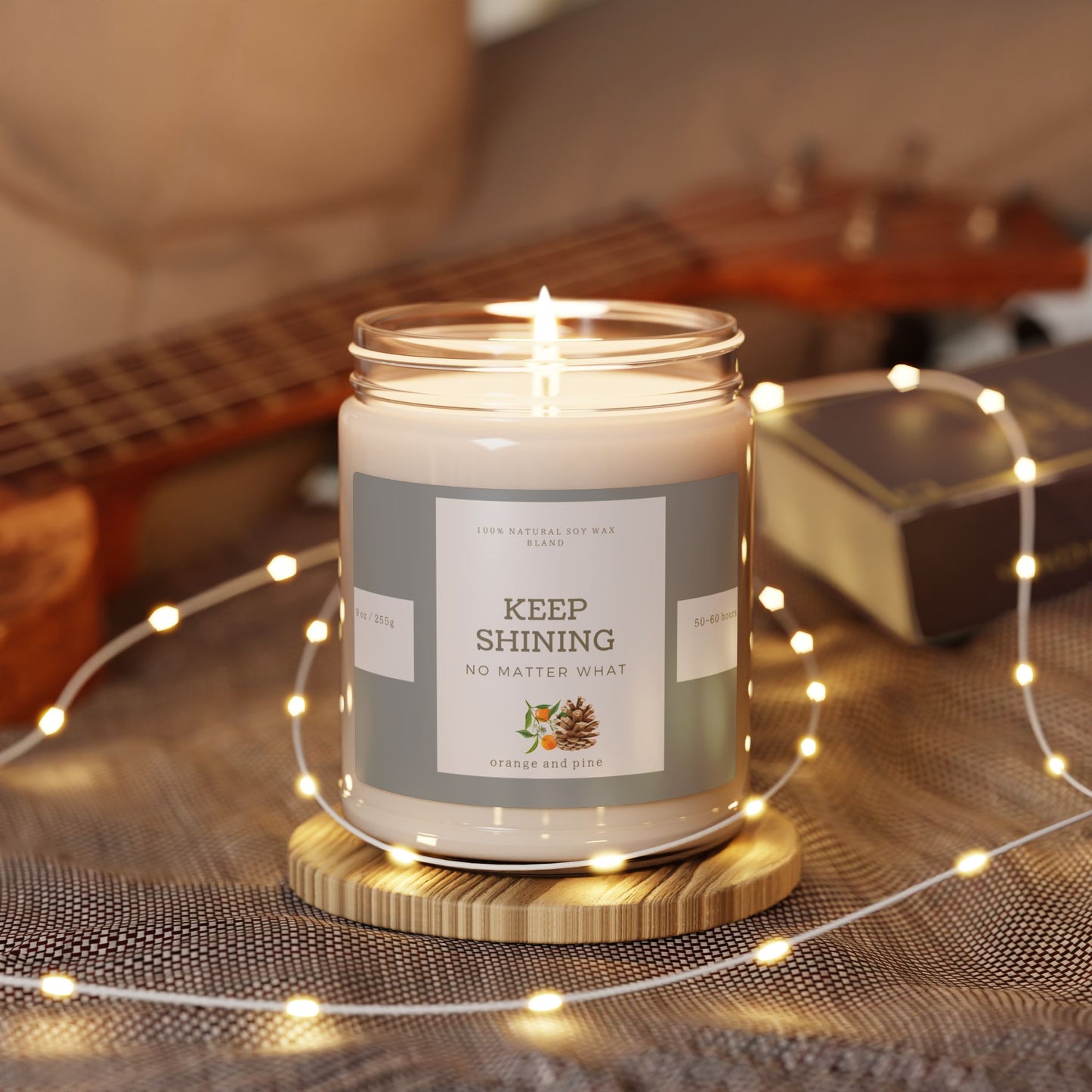 Scented Candle gift - orange and Pine - a cozy blend of orange spice, fir and pine with essential oils