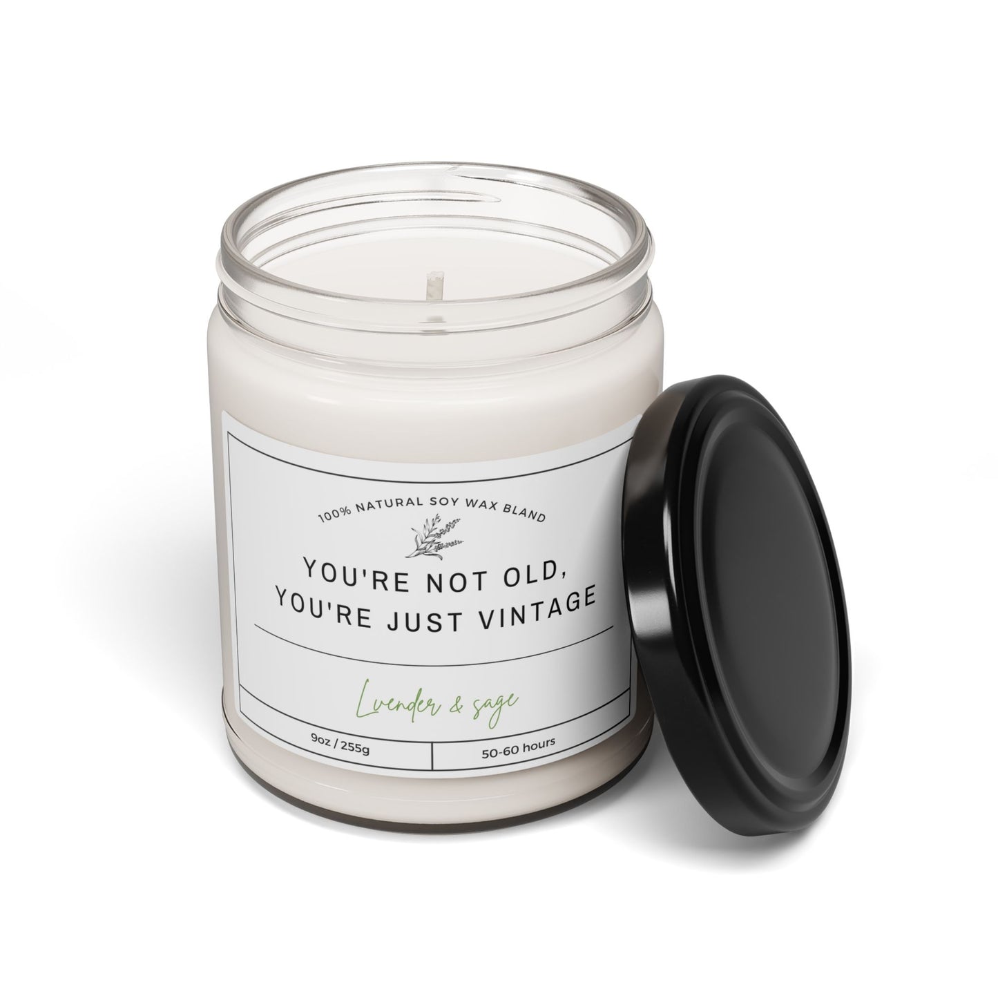 Funny Scented Soy Candle - White Sage & Lavender