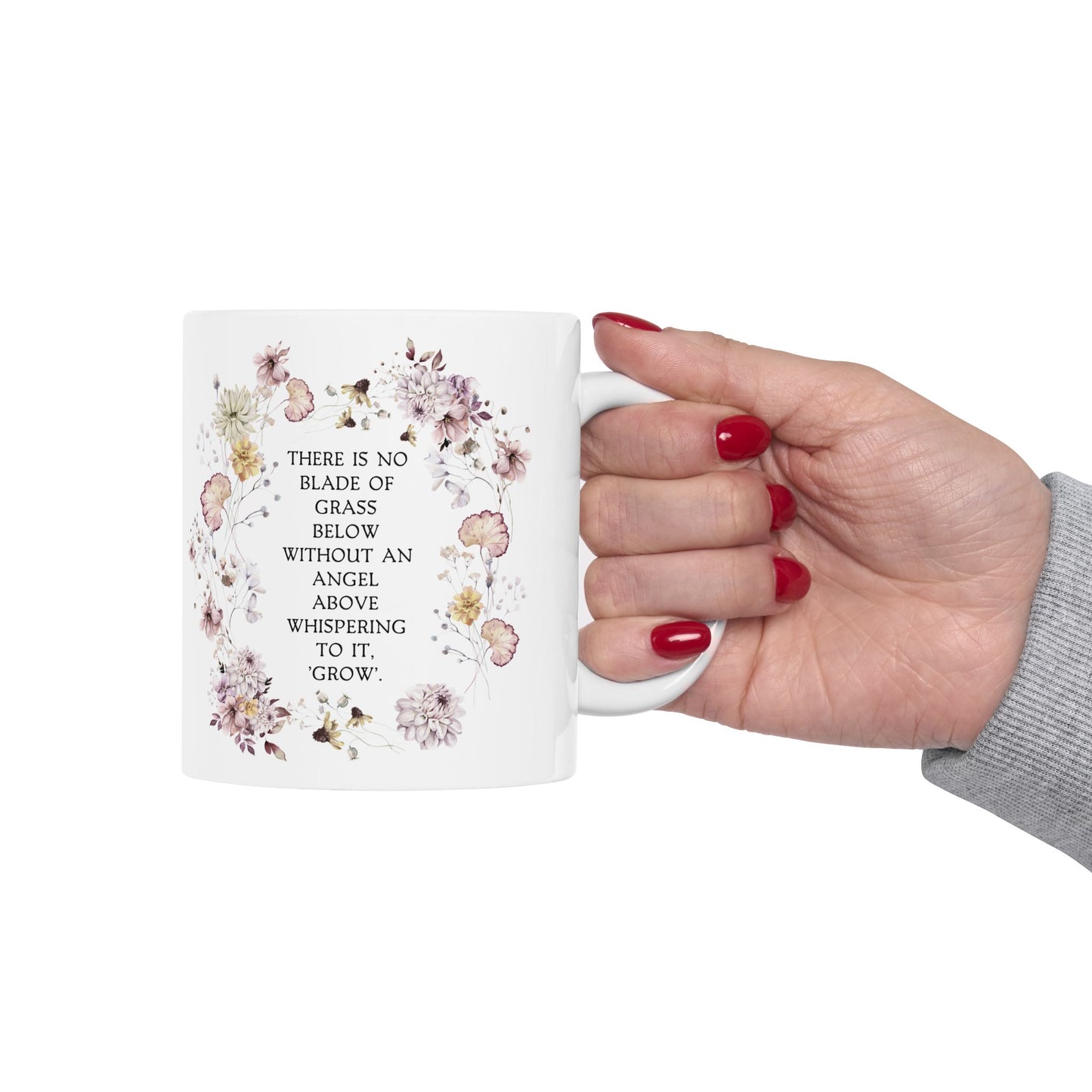 Ceramic Mug|Nature-inspired mug| Floral design mug|Botanical mug| Gift for mom|Plant lover gift| Holiday gift mug|Ceramic coffee mug|