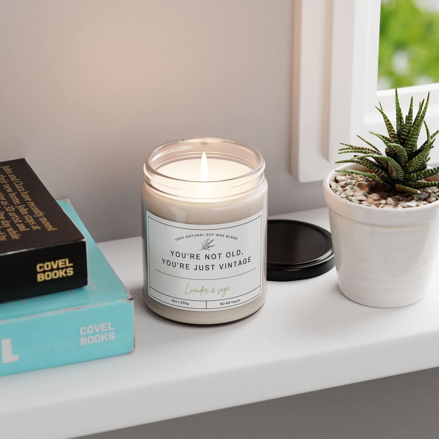 Funny Scented Soy Candle - White Sage & Lavender