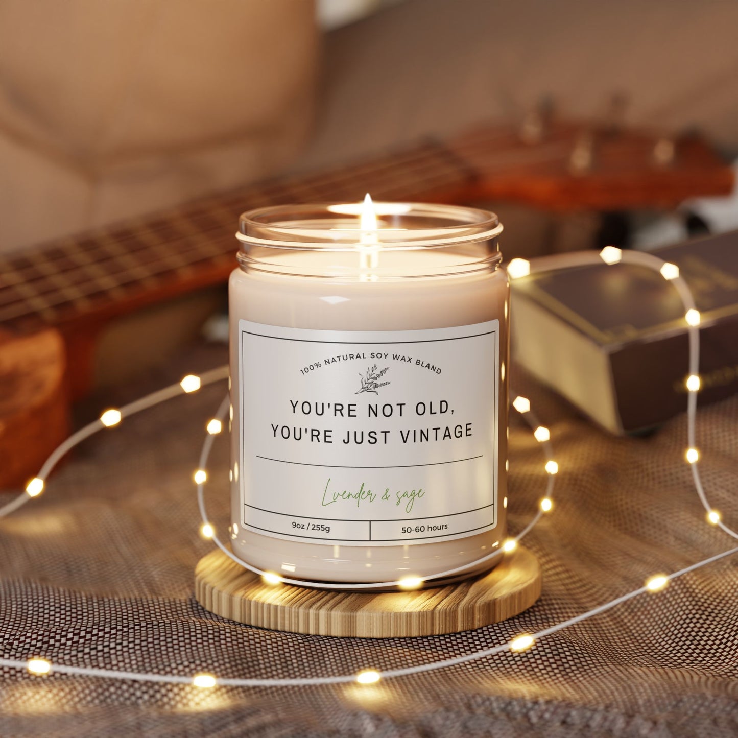 Funny Scented Soy Candle - White Sage & Lavender