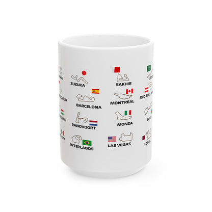 F1 Ceramic Mug| F1 Circuit Map Mug| Formula 1 Gift for Him| F1 Lover Gift| F1 Race Tracks 2025| Formula 1 Fan Merchandise| F1 Gift Idea