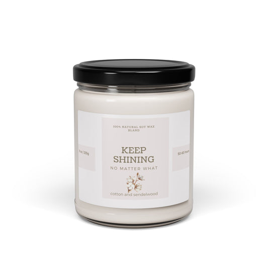 Scented Soy Candle, cotton and sandelwood, birthday gift candle