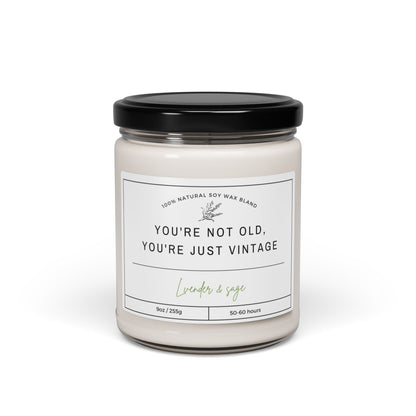 Funny Scented Soy Candle - White Sage & Lavender