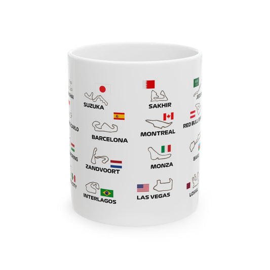 F1 Ceramic Mug| F1 Circuit Map Mug| Formula 1 Gift for Him| F1 Lover Gift| F1 Race Tracks 2025| Formula 1 Fan Merchandise| F1 Gift Idea