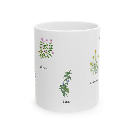 Ceramic Mug| Herbal Tea Mug|Tea Lovers Gift|Botanical Mug|Nature Inspired Mug| Holiday gift mug| Herbal Infusion Mug