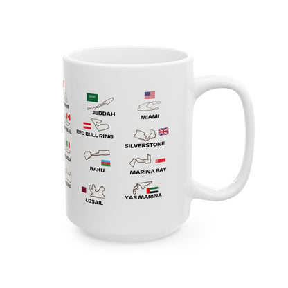 F1 Ceramic Mug| F1 Circuit Map Mug| Formula 1 Gift for Him| F1 Lover Gift| F1 Race Tracks 2025| Formula 1 Fan Merchandise| F1 Gift Idea