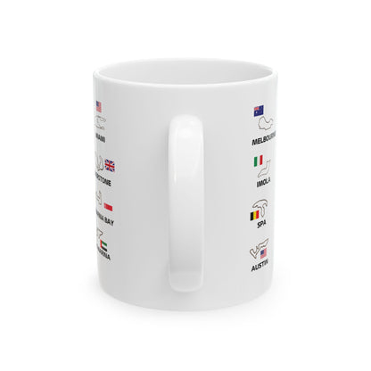 F1 Ceramic Mug| F1 Circuit Map Mug| Formula 1 Gift for Him| F1 Lover Gift| F1 Race Tracks 2025| Formula 1 Fan Merchandise| F1 Gift Idea