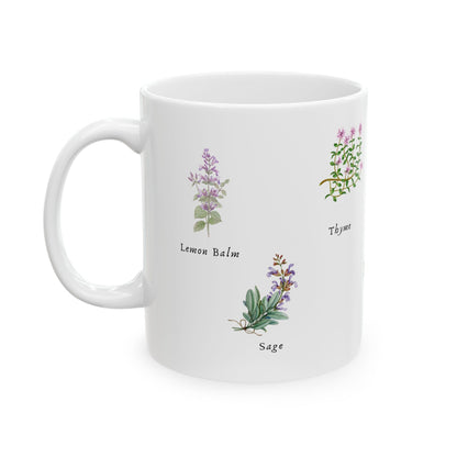 Ceramic Mug| Herbal Tea Mug|Tea Lovers Gift|Botanical Mug|Nature Inspired Mug| Holiday gift mug| Herbal Infusion Mug