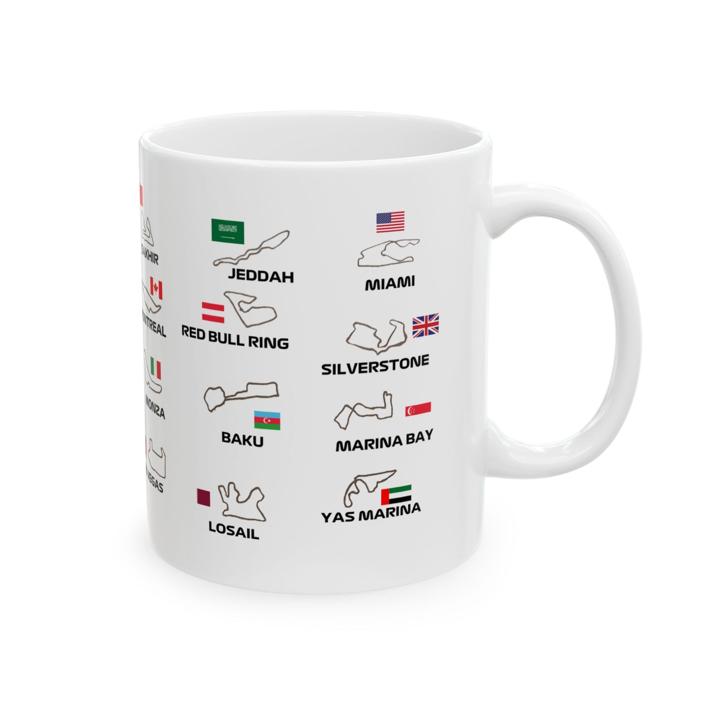 F1 Ceramic Mug| F1 Circuit Map Mug| Formula 1 Gift for Him| F1 Lover Gift| F1 Race Tracks 2025| Formula 1 Fan Merchandise| F1 Gift Idea