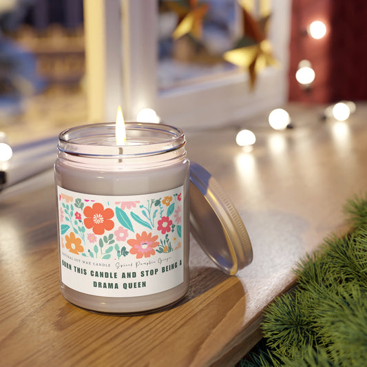Scented Candles 9oz | Gift candle| Floral gift candle| Funny candle| Drama queen gift candle | Autumn candle