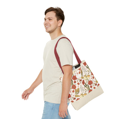 Tote Bag  | Beach Tote | Gift for Her | Floral Tote Bag | Botanical Bag | Nature Lover Gift | Floral Design Bag | Gift bag