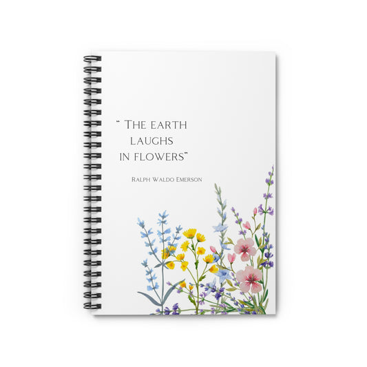 Spiral Notebook - Ruled Line - flowers
